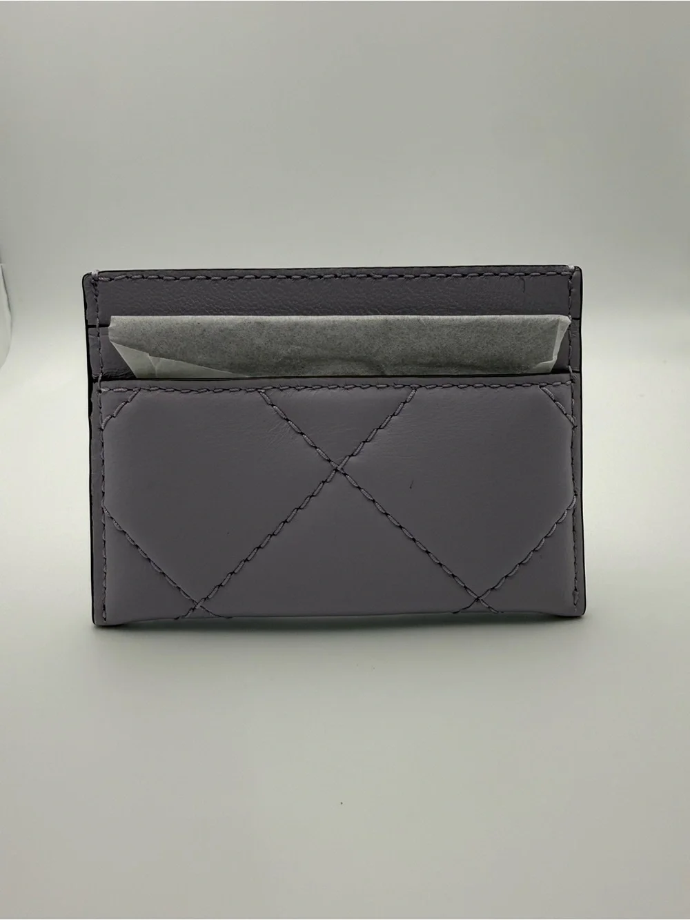 Tory Burch Willa Quilted Card Wallet, Purple, Logo, Women’s OS
